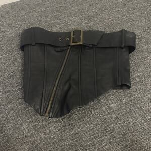 Princess Polly Jgr & Stn Brooklyn Corset Top Black Faux Leather Belt US Size 2